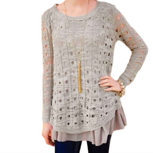 A'Reve Sweaters - A'REVE Cut Out Fairy Grunge Crewneck Sweater Size M/L Romantic Back Bow Lolita